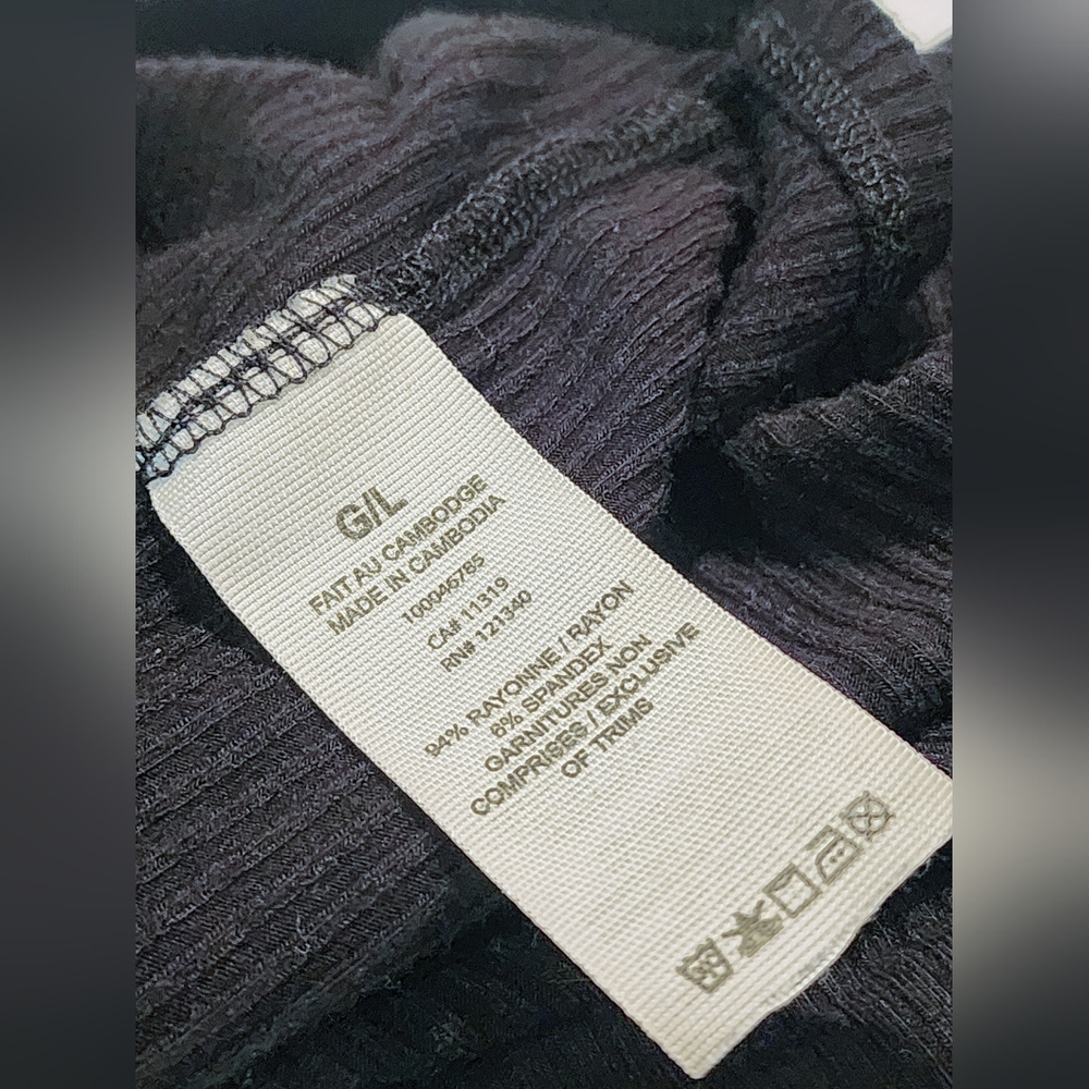 Garage Black Button-Down Ribbed Tank Top - Picture 4 of 9